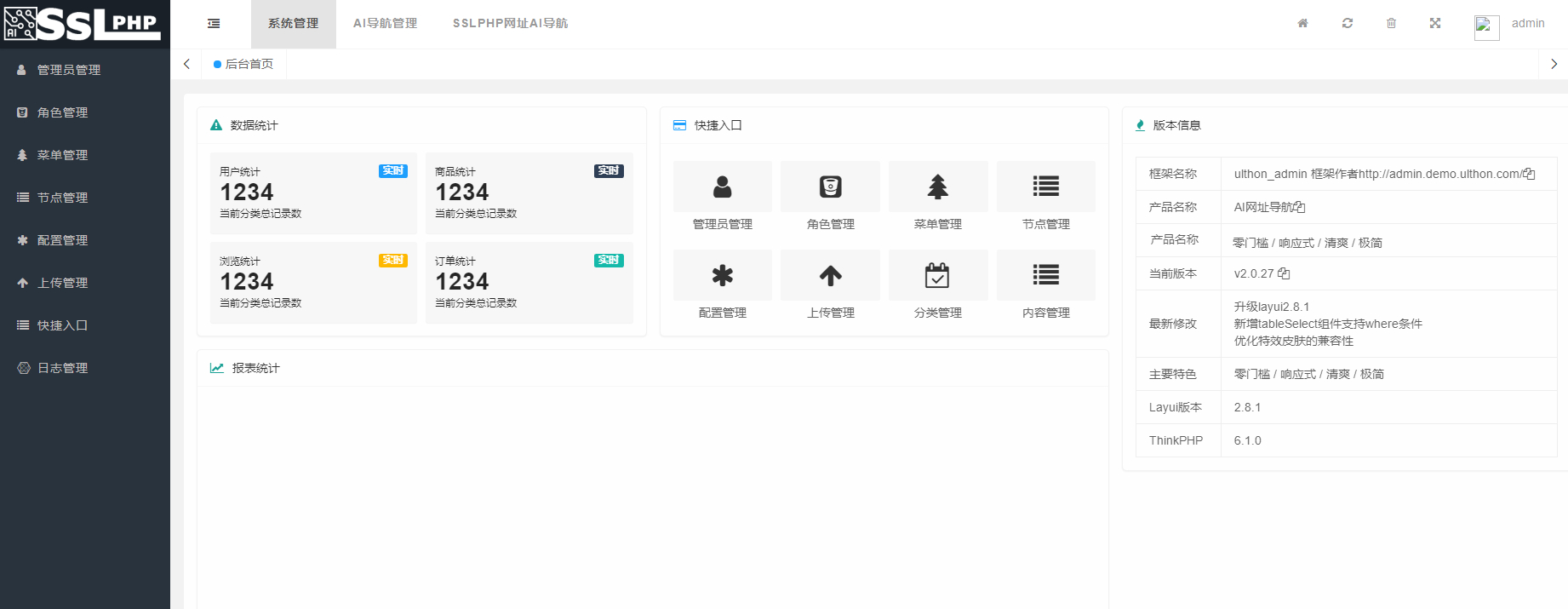 图片[2]-全新UI的AI网址导航系统源码 基于Thinkphp6框架-狗凯之家源码网