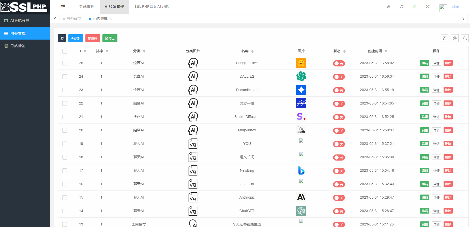 图片[3]-全新UI的AI网址导航系统源码 基于Thinkphp6框架-狗凯之家源码网